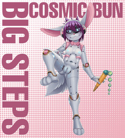 anthro areola biped black_hair breasts electronics female fluffy fluffy_tail front_view genitals grey_body hair headphones holding_object holding_sex_toy humanoid_genitalia humanoid_vulva looking_at_viewer machine mouth_closed navel nipples nude on_one_leg sex_toy short_hair small_breasts solo standing tail text vulva young young_anthro young_female b-ern cosmic_bun lagomorph leporid mammal rabbit robot robot_anthro 2026 absurd_res english_text hi_res