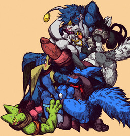 3_toes abs accessory anal anal_penetration anthro anus aroused balls barazoku big_balls big_penis biped black_ears black_eyebrows black_eyes blue_body blue_fur blue_hair blush bodily_fluids butt chest_tuft claws collar collar_only collarbone countershade_fur countershade_torso countershading digitigrade dominant dripping duo embarrassed erection eviolite_(item) eyebrows feet fingers fluffy fluffy_body fluffy_tail fur genital_fluids genitals green_body grey_body group group_sex hair hair_over_eyes huge_penis humanoid_genitalia humanoid_penis jewelry knot_(anatomy) larger_dom leaking leaning leaning_forward licking licking_lips life_orb long_tongue looking_at_viewer looking_back male male/male membrane_(anatomy) mouth_closed multicolored_body muscular muscular_anthro muscular_male necklace nude open_mouth oral oral_penetration paws pecs penetration penile penile_penetration penis penis_in_ass penis_lick pink_nose ponytail precum precum_drip presenting presenting_hindquarters pupils raised_tail red_body scarf sex sheepish_grin simple_background size_difference slit_pupils smile smiling_at_viewer snout solo spikes spikes_(anatomy) standing steps submissive symbol tail teeth text toes tongue tongue_around_penis tongue_out tough_guy tuft two_tone_body webbed_feet webbed_hands whiskers white_whiskers yellow_sclera dreeda jwbash mythology nintendo pokemon pokemon_legends_arceus bakucario_(jw_bash) blu_(shoomka) drew_(djmuffintops) fan_character gexous_(angerytreecko) narri_(coatedjanglemoo) reed_(dreeda) dewott dragon generation_3_pokemon generation_4_pokemon generation_5_pokemon generation_6_pokemon generation_7_pokemon generation_8_pokemon greninja hakamo-o hisuian_form hisuian_samurott mammal mustelid mythological_creature mythological_scalie pokemon_(species) regional_form_(pokemon) riolu samurott scalie treecko digital_media_(artwork) hatching_(art) hi_res shaded traditional_media_(artwork)