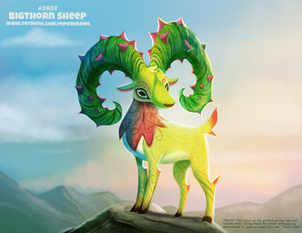 black_eyes cloud feral fur green_body green_fur horn humor male outside plant pun sky solo sunrise thorns visual_pun piper_thibodeau bighorn_sheep bovid caprine elemental_creature flora_fauna mammal sheep digital_media_(artwork) digital_painting_(artwork) painting_(artwork)