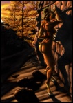 anthro breasts butt detailed_background female hooves nipples nude outside plant solo tree white-dragon-nl deer mammal digital_media_(artwork)