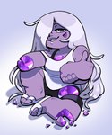 amethyst_(gem) bottomwear clothing female flip_flops footwear gem gore hair long_hair not_furry painless_gore purple_gem sandals shirt shoes shorts smile solo tank_top topwear wounded discount-supervillain cartoon_network steven_universe amethyst_(steven_universe) amethyst_(gem_species) gem_(species) humanoid hi_res