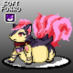 ambiguous_feral ambiguous_gender feral fire flaming_tail fur fusion logo obese obese_ambiguous obese_feral overweight overweight_ambiguous overweight_feral pokemon_fusion purple_body purple_fur red_eyes solo tail text yellow_body yellow_fur softfoxxo nintendo pokemon generation_1_pokemon generation_8_pokemon hisuian_form hisuian_typhlosion hybrid pokemon_(species) regional_form_(pokemon) vulpix 1:1 2d_animation animated artist_logo artist_name digital_media_(artwork) low_res pixel_(artwork) pixel_animation female_(lore)