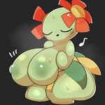 1:1 areola bellossom big_breasts bodily_fluids breasts ebi10000000000 female flower generation_2_pokemon green_body head_flower hi_res huge_breasts humanoid nintendo nipples not_furry plant pokemon pokemon_(species) solo sweat thick_thighs