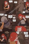 3_arms amputee anthro biped blood blush bodily_fluids brown_body brown_scales clothed clothing dialogue dialogue_box disability female group hair humanoid_pointy_ears light_body male melee_weapon missing_arm multi_arm multi_limb pointy_ears prosthetic prosthetic_arm prosthetic_limb purple_body red_eyes red_hair scales scar speech_bubble sword text topless topless_male weapon white_hair wounded arbuzbudesh nameless_(arbuzbudesh) dark_elf elf human humanoid lizard mammal reptile scalie 2025 2:3 colored comic english_text hi_res url
