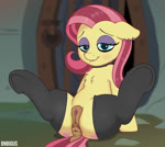 alternative_fashion anatomically_correct animal_genitalia animal_pussy blush clothing equine_genitalia equine_pussy female feral footwear genitals goth hair legwear makeup piercing pink_hair pussy socks solo spread_legs spreading text bnbigus friendship_is_magic hasbro my_little_pony fluttershy_(mlp) equid equine horse mammal pony 2d_animation animated motion_tweening no_sound short_playtime webm