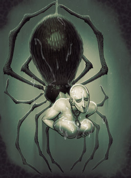 12_legs bald bent_arm big_breasts black_body bodily_fluids breast_grab breast_squeeze breasts crossgender cum cum_covered cum_on_body cum_on_breasts cum_on_chest cum_on_face cum_on_head cum_on_leg dark_body eyelashes female fingernails fingers genital_fluids glistening glistening_bodily_fluids glistening_body glistening_breasts glistening_cum glistening_eyes glistening_genital_fluids half-closed_eyes hand_on_breast hand_on_own_breast iris jewelry light_body light_skin long_eyelashes looking_at_viewer messy mouth_closed mtf_crossgender multi_leg multi_limb nails narrowed_eyes necklace necklace_only nude nude_female nude_humanoid pendant smile smiling_at_viewer smirk smirking_at_viewer solo spider_web squeezing three-quarter_view upside_down vein veiny_body derekthegrundel bloodborne fromsoftware sony_corporation sony_interactive_entertainment patches_(fromsoftware) animal_humanoid arachnid arachnid_humanoid arthropod arthropod_humanoid humanoid spider_humanoid 2025 digital_drawing_(artwork) digital_media_(artwork) hi_res restricted_palette
