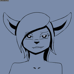 2-bit anthro bedroom_eyes bite biting_lip biting_own_lip female logo looking_at_viewer narrowed_eyes seductive self_bite simple_background solo text awooboros 1:1 artist_logo artist_name digital_media_(artwork) monochrome pixel_(artwork) restricted_palette signature