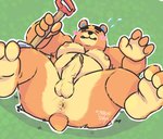 anthro anus balls black_nose blush brown_body brown_fur butt erection eyes_closed fur genitals humanoid_genitalia humanoid_hands humanoid_penis male penis slightly_chubby solo marcelstays animal_crossing nintendo teddy_(animal_crossing) bear mammal 2020