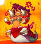 5_fingers angry apode breasts cleavage clothed clothing female fingers legless serpentine solo split_form sun onimiere shantae_(series) wayforward draconcopode humanoid lamia naga_(shantae) reptile scalie snake absurd_res hi_res