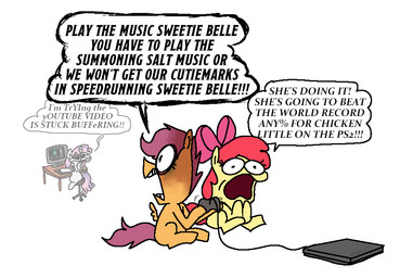 black_text bodily_fluids chair computer computer_keyboard computer_monitor dialogue electronics eyelashes female feral furniture gaming group head_bow horn humor looking_at_another mane multicolored_mane on_chair open_mouth orange_body pink_bow pink_mane pink_tail playing_video_game playstation_console purple_mane purple_tail red_mane red_tail simple_background sitting sitting_on_chair speech_bubble tail tears text trio two_tone_mane two_tone_tail white_background white_body white_horn wide_eyed wings worried yelling yellow_body punkitt friendship_is_magic hasbro my_little_pony mythology playstation playstation_2 sony_corporation sony_interactive_entertainment summoning_salt youtube apple_bloom_(mlp) scootaloo_(mlp) sweetie_belle_(mlp) earth_pony equid equine horse mammal mythological_creature mythological_equine pegasus pony unicorn 2023 aliasing digital_drawing_(artwork) digital_media_(artwork) hi_res