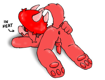 anthro anus ass_up bone bone_mask butt fungus in_heat male male/male mask mushroom red_body skull skull_accessory skull_mask solo mushroomwolf
