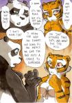 2014 anthro bear big_breasts bra breasts cleavage clothed clothing comic daigaijin dialogue dreamworks duo english_text felid female fur giant_panda kung_fu_panda male mammal master_po_ping master_tigress multicolored_body multicolored_fur painting_(artwork) pantherine speech_bubble text tiger traditional_media_(artwork) underwear watercolor_(artwork)