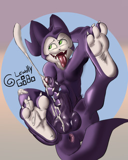 3_toes anthro anus balls big_penis bodily_fluids cum cum_on_balls cum_on_feet cum_on_hand cum_on_penis cumshot darkened_balls darkened_genitalia darkened_penis ejaculation erection excessive_cum excessive_genital_fluids feet foot_focus foreskin genital_fluids genitals huge_penis male penis presenting presenting_balls presenting_penis purple_balls purple_penis soles solo toes tongue tongue_out lewdly_gibo bandai_namco digimon digimon_(species) imp impmon 4:5 absurd_res hi_res