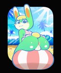 anthro anus backsack ball balls beach beach_ball bottomless bouncing butt clothed clothing crossdressing femboy genitals grin inflatable looking_at_viewer male seaside sitting_on_ball smile solo casperahoyo animal_crossing nintendo sasha_(animal_crossing) lagomorph leporid mammal rabbit 2022 animated hi_res loop short_playtime