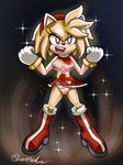 anthro boots breasts burnt_clothing clothed clothing dress female fist footwear genitals looking_at_viewer medium_breasts nipples panties pussy red_eyes shoes solo space underwear upskirt wardrobe_malfunction white_clothing white_panties white_underwear charred_(artist) sega sonic_the_hedgehog_(series) amy_rose super_amy_rose eulipotyphlan hedgehog mammal 2022 absurd_res hi_res signature