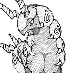 antennae_(anatomy) big_breasts bodily_fluids breasts busty_feral cleavage clothed clothing female feral front_view looking_down markings ring_(marking) solo sweat tendrils noye nintendo pokemon generation_5_pokemon pokemon_(species) scolipede 1:1 2025 digital_drawing_(artwork) digital_media_(artwork) greyscale hi_res monochrome sketch