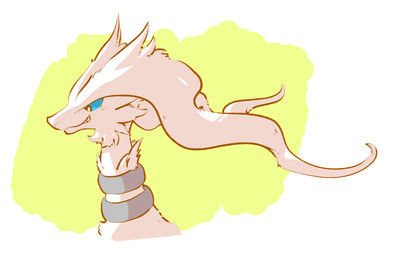 abstract_background ambiguous_gender anthro black_eyes blue_sclera fur hair simple_background smile snout solo teeth tuft white_background white_body white_fur white_hair yellow_background momensarada nintendo pokemon generation_5_pokemon legendary_pokemon pokemon_(species) reshiram 2022 colored headshot_portrait hi_res portrait