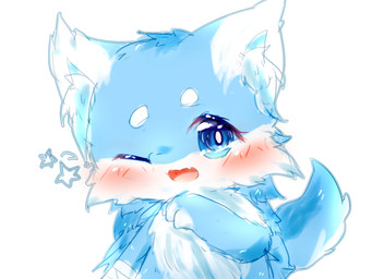 ambiguous_gender anthro belly blue_body blue_ears blue_eyes blue_fur blue_tail blush chibi daww fur inner_ear_fluff kemono multicolored_body one_eye_closed open_mouth open_smile pink_tongue pupils semi-anthro simple_background smile star_symbol tail tongue tuft two_tone_body white_background white_belly white_body white_fur white_inner_ear_fluff white_pupils white_tuft wink young young_ambiguous young_anthro deaic canid canine fox mammal 2017 4:3 hi_res