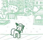 bandanna clothing earth_pony emerald_jewel_(colt_quest) equid equine fan_character feathers female feral ficficponyfic hasbro hat headgear headwear horse kerchief mammal monochrome my_little_pony plant pony solo tree young young_female young_feral