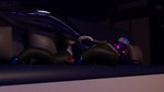 anthro blue_body blue_fur blue_hair bratbun clothing footwear fur genitals hair male paws penis purple_hair sleeping socks solo tired translucent hezyy blender_cycles 16:9 3d_(artwork) absurd_res blender_(artwork) digital_media_(artwork) hi_res widescreen