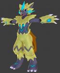 ambiguous_gender featureless_crotch nude solo t-pose fr0stfr0g nintendo pokemon felid generation_7_pokemon legendary_pokemon mammal pokemon_(species) zeraora 3d_(artwork) digital_media_(artwork)