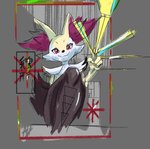 abstract_art abstract_background anthro female fractal glitch golden_ratio solo thick_thighs wide_hips aph_(artist) nintendo pokemon fan_character braixen generation_6_pokemon pokemon_(species) hi_res painting_(artwork) traditional_media_(artwork)