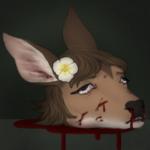 1:1 accessory anthro blood blood_drip blood_on_face blue_eyes bodily_fluids brown_body brown_fur brown_hair darby dead_eyes death decapitation deer deermary digital_media_(artwork) disney dripping female flower flower_in_hair fur gore hair hair_accessory low_res mammal nosebleed plant severed_body_part severed_head solo winnie_the_pooh_(franchise)