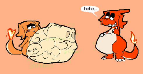 >_< abdominal_bulge after_vore anthro before_and_after belly belly_reduction big_belly black_eyelids bloated blush blush_lines bodily_fluids cheek_blush claws clenched_eyes digestion digestion_noises drooling ellipsis evolution_(transformation) eyes_closed face_imprint fatal_vore finger_claws fire flaming_tail gesture green_text half-closed_eyes hand_gesture hand_on_belly hand_on_own_belly heart_tail huge_belly hyper hyper_belly imprint licking licking_lips licking_own_lips lidded_eyes looking_at_belly looking_at_own_belly looking_well-fed male motion_lines multiple_prey narrowed_eyes orange_body red_body rumbling_stomach saliva same_size_vore satisfied smile soft_vore solo species_transformation tail tapering_tail teeth text thumbs_up toe_claws tongue tongue_out toothy_grin transformation transformation_through_vore unseen_prey unwilling_prey vore white_body wide_hips meatcanister nintendo pokemon daniel_(meatcanister) bulbasaur charmander charmeleon generation_1_pokemon pokemon_(species) scalie squirtle 2026 digital_media_(artwork) english_description hi_res pixel_(artwork)