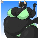 anthro belly big_belly bikini breasts clothing female huge_belly overweight solo swimwear two-piece_swimsuit chrisandcompany sasha_(chrisandcompany) domestic_cat felid feline felis mammal 1:1 absurd_res hi_res