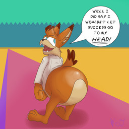 abstract_background blue_eyes butt butt_expansion expansion fur inflation male monobutt monobutt_expansion orange_body orange_fur speech_bubble wot bubsy_(series) bubsy_4d bubsy_bobcat bobcat felid feline lynx mammal 1:1 hi_res