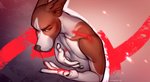 anthro black_nose blood bodily_fluids brown_body brown_fur fur male nosebleed solo spefides canid canine canis domestic_dog mammal 2020 digital_media_(artwork)