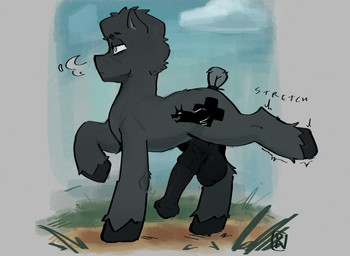 animal_genitalia animal_penis anthro balls cutie_mark equine_genitalia equine_penis erection eyebrows feral genitals hair looking_forward male penis raised_leg sky solo standing goonie-san friendship_is_magic hasbro my_little_pony fan_character goon_(goonie_san) earth_pony equid equine horse mammal pony absurd_res digital_media_(artwork) hi_res