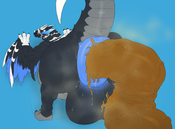 anus backsack balls belly big_anus big_balls big_belly big_butt bloated bodily_fluids butt excessive_feces feces feral genitals huge_anus huge_balls huge_butt hyper hyper_anus hyper_balls hyper_butt hyper_feces hyper_genitalia looking_at_viewer looking_back looking_back_at_viewer male musk musky_anus musky_balls musky_butt pooping presenting presenting_anus presenting_hindquarters puffy_anus raised_tail rear_view solo steam suggestive_pose sweat sweaty_anus sweaty_balls sweaty_butt sweaty_genitalia tail thick_tail tongue tongue_out aetherxov capcom monster_hunter remy_(remycuga) flying_wyvern nargacuga silverwind_nargacuga absurd_res hi_res