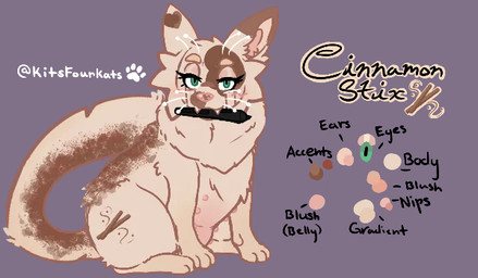 brown_body brown_fur color_swatch female feral fur holding_object holding_pen multicolored_body multicolored_fur nipples pen pink_nipples purple_background simple_background solo tan_body tan_fur toony two_tone_body two_tone_fur kits4kats domestic_cat felid feline felis mammal model_sheet