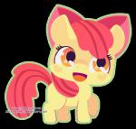 alpha_channel apple_bloom_(mlp) chibi earth_pony equid equine female feral friendship_is_magic fur hair happy hasbro horse low_res mammal miss-glitter_(artist) my_little_pony open_mouth orange_eyes pink_hair pony simple_background smile solo transparent_background yellow_body yellow_fur young