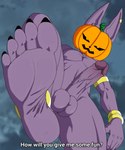 balls barefoot dialogue erection feet food foot_fetish foot_focus for_a_head fruit genitals male nude penis plant pumpkin pumpkin_head soles solo foot_ninja15 dragon_ball dragon_ball_super beerus humanoid object_head absurd_res digital_drawing_(artwork) digital_media_(artwork) hi_res