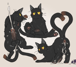 2_tails big_penis black_body black_fur bodily_fluids censored_genitalia censored_penis cum erection feral fur genital_fluids genitals half-closed_eyes humanoid_genitalia humanoid_genitalia_on_feral humanoid_penis humanoid_penis_on_feral kemono leaking_anus leaking_cum lying male multi_tail narrowed_eyes on_back one_eye_closed one_eye_half-closed pawpads penis precum raised_tail serious simple_background solo tail white_background kotetu_syouto asian_mythology east_asian_mythology japanese_mythology mythology domestic_cat felid feline felis mammal nekomata yokai 2025 censored english_description hi_res