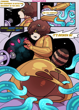 afro anthro big_butt bodysuit butt clothing dialogue duo femboy fur hair huge_butt latex latex_clothing latex_skinsuit looking_back male open_mouth questionable_consent skinsuit space spacecraft speech_bubble tail tentacles text thick_thighs tight_clothing torn_clothing vehicle wide_hips arachnoid888 endless_space_2 gambaina_(character) ailurid mammal monster red_panda tentacle_creature umbral_choir absurd_res colored comic digital_drawing_(artwork) digital_media_(artwork) english_text hi_res