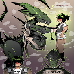 anthro biped blush bodily_fluids bottomwear bottomwear_down breasts butt clothed clothing drooling female genitals green_hair hair heart_symbol human_on_anthro interspecies larger_female male mouth_closed pants pants_down partially_clothed penis saliva simple_background size_difference smaller_male smile text cold-blooded-twilight alien_(franchise) alien human mammal xenomorph xenomorph_queen hi_res