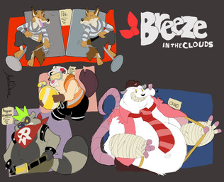 anthro armor belly big_belly bottomwear clothed clothing eyewear goggles grey_body hard_hat headgear helmet male open_clothing open_shirt open_topwear overweight overweight_male pants pink_nose shirt solo suspenders topwear jacobspencer04 breeze_in_the_clouds bomb_boy_(breeze_in_the_clouds) camo_(breeze_in_the_clouds) coal_(breeze_in_the_clouds) american_opossum beaver canid canine mammal marsupial procyonid raccoon rodent 2026 hi_res