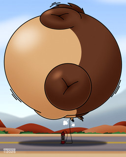 air_ballooning air_inflation air_tank anthro body_expansion body_inflation desert expansion hose hose_inflation inflation male road small_head solo balloonedbird acme looney_tunes warner_brothers wile_e._coyote canid canine canis coyote mammal hi_res