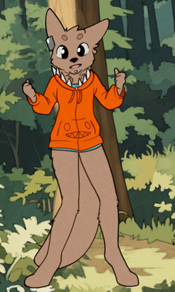 anthro clothed clothing dancing hoodie male outside pantsless piercing solo topwear syynx syynx_(character) canid canine mammal animated hi_res