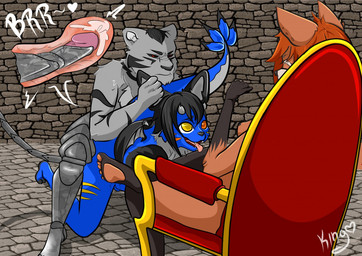 5_toes anal anal_penetration angry anthro anthro_on_anthro bisexual blue_body blue_fur bodily_fluids breasts cum cum_in_ass cum_inside cybernetics dildo dominant dominant_female ear_grab ear_pull erection feet female femboy fur genital_fluids genitals grey_body grey_fur group group_sex hair internal long_hair looking_pleasured looking_up machine male male/male male_penetrated male_penetrating male_penetrating_male metal nipples nude open_mouth penetration penis sex sex_toy submissive threesome toes tongue tongue_out trio wings kingthepanda artiknyon ailurid android cyborg felid mammal pantherine red_panda robot tiger