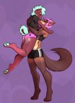 anthro blush clothed clothing duo femboy happy hug male male/male smile hardcorecandystore chip canid canine fox mammal