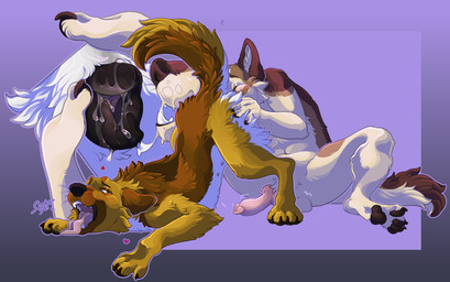 anatomically_correct anatomically_correct_genitalia anatomically_correct_penis anatomically_correct_vulva animal_genitalia animal_penis animal_vulva anthro anthro_on_feral ass_up balls bestiality bodily_fluids canine_genitalia canine_penis canine_vulva claws close-up cunnilingus digitigrade duo erection fangs feet female female_feral feral finger_claws genital_fluids genitals heart_symbol intraspecies intraspecies_bestiality knot knotted_penis lidded_eyes looking_pleasured male male/female male_feral male_on_feral open_mouth oral pawpads paws penis quadruped saliva_on_vulva sex simple_background snout spread_vulva spreading tail teeth toe_claws tongue tongue_out vaginal vaginal_fluids vulva feralfather ag-wolf canid canine canis domestic_dog mammal digital_drawing_(artwork) digital_media_(artwork) hi_res shaded