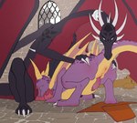 ambiguous_fluids anus butt claws crouching duo eyes_closed feral genitals hand_on_butt horn inside looking_at_another male male/male penis pregnant pregnant_feral pregnant_male sitting tail window wings dlrp99 activision mythology spyro_the_dragon cynder spyro dragon mythological_creature mythological_scalie scalie colored hi_res signature
