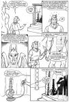 2020 anthro black_and_white clothed clothed/nude clothed_male clothing comic dialogue dragon english_text equid equine female frill_(anatomy) fully_clothed genitals greeting group gustav_(here_there_be_dragons) here_there_be_dragons horn horse karno larger_female male mammal monochrome mythological_creature mythological_scalie mythology navel nude open_mouth oracle_ruzuya pussy scalie silhouette size_difference smaller_male smile speech_bubble teeth text thought_bubble trio wings zashy