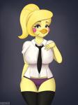 alternate_species anthro beak big_breasts breasts clothed clothing female furrification legwear looking_at_viewer necktie non-mammal_breasts panties school_uniform shirt simple_background solo stockings topwear underwear uniform rocner five_nights_at_freddy's five_nights_at_freddy's_2 scottgames yandere_simulator toy_chica_(fnaf) toy_chica_(yandere_simulator) avian bird chicken galliform gallus_(genus) phasianid 3:4 absurd_res hi_res