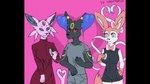 anthro big_breasts breasts cardiophilia clothed clothing eyelashes female fur group group_sex heart_symbol heartbeat male male/female medical_instrument open_mouth scientific_instrument sex sigh simple_background smile tail thick_thighs threesome trio wide_hips inventor_(artist) nintendo pokemon canid canine eeveelution espeon generation_1_pokemon generation_2_pokemon generation_6_pokemon mammal pokemon_(species) sylveon umbreon 2d_animation animated colored digital_drawing_(artwork) digital_media_(artwork) digital_painting_(artwork) frame_by_frame loop painting_(artwork) sketch