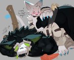 3_toes 4_fingers all_fours anal anal_penetration animal_dildo animal_sex_toy anthro anthro_on_anthro arched_back ass_up barefoot big_hands black_body black_collar black_ears black_eyebrows black_fur black_tail blue_claws blue_ears blue_eyes blush blush_lines bodily_fluids bone brown_dildo butt canine_dildo claws collar dialogue dildo dildo_in_ass dildo_insertion dominant drooling duo empty_eyes equine_dildo eyebrows feet finger_claws fingers fluffy fluffy_tail fur green_body green_eyes green_fur green_inner_ear grey_background hand_on_tail humanoid_dildo interspecies looking_down looking_down_at_partner male male/male male_anthro moan mostly_nude mostly_nude_anthro mostly_nude_male multicolored_body multicolored_ears multicolored_fur muscular muscular_anthro muscular_male nude nude_anthro nude_male object_in_ass open_mouth penetration pink_sclera pink_tongue pointy_ears prick_ears restraints saliva sex_toy sex_toy_in_ass sex_toy_insertion simple_background sitting sitting_on_another size_difference skull skull_head small_dom_big_sub snout straitjacket submissive tail talking_to_another talking_to_partner tan_dildo tears text toe_claws toes tongue two_tone_body two_tone_ears two_tone_fur white_ears white_text wide_eyed x-ray_view kogito monster_energy canid canine felid feline mammal skulldog_(species) 2025 absurd_res english_text hi_res